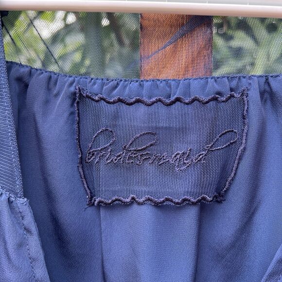 Robed with Love Hildy Robe Blue Floral Embroidered Bridesmaid Bell Sleeves Small - Picture 5 of 9